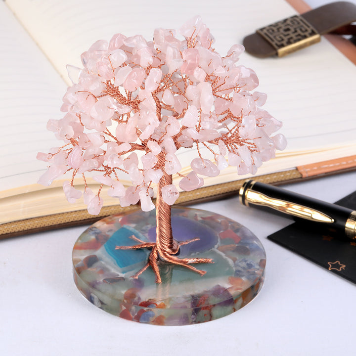 Olivenorma Agata rotonda Pezzo Base Cristallo curativo Feng Shui Albero 