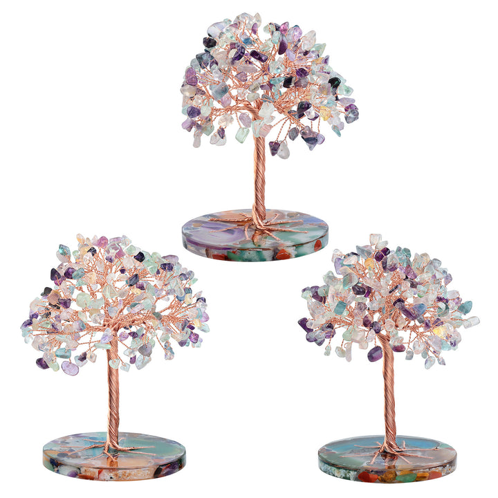 Olivenorma Agata rotonda Pezzo Base Cristallo curativo Feng Shui Albero 
