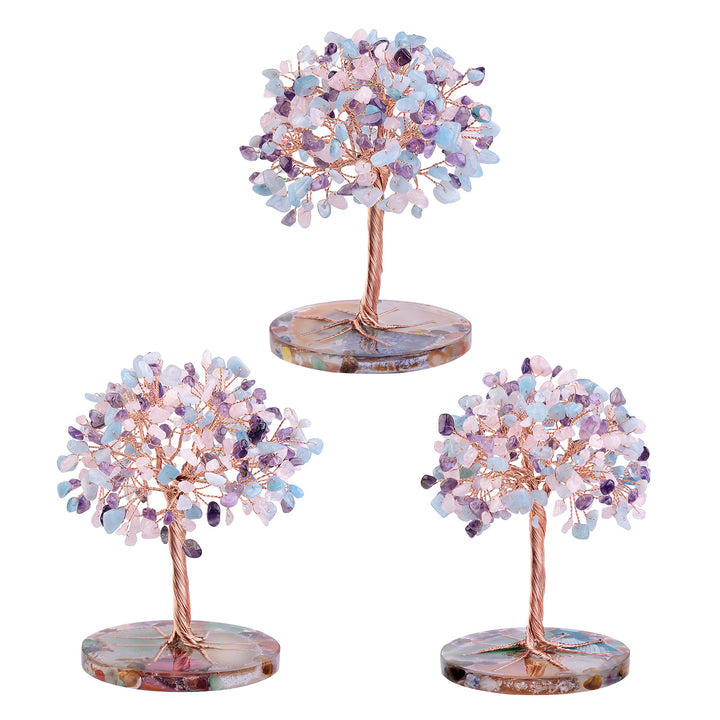 Olivenorma Agata rotonda Pezzo Base Cristallo curativo Feng Shui Albero 