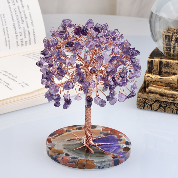 Olivenorma Agata rotonda Pezzo Base Cristallo curativo Feng Shui Albero 