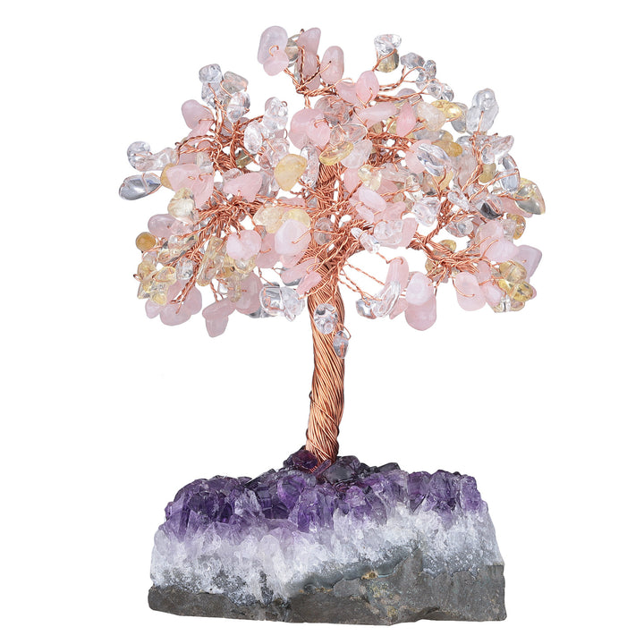 Olivenorma Fiore di Ametista Naturale Base Irregolare Albero Feng Shui 