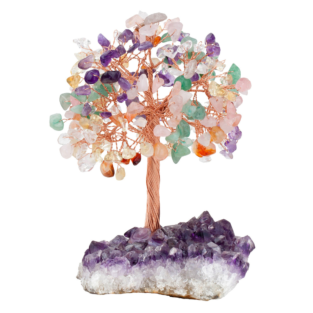 Olivenorma Fiore di Ametista Naturale Base Irregolare Albero Feng Shui 