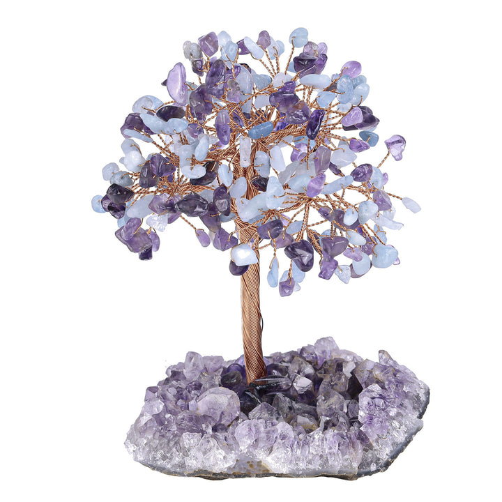 Olivenorma Fiore di Ametista Naturale Base Irregolare Albero Feng Shui 