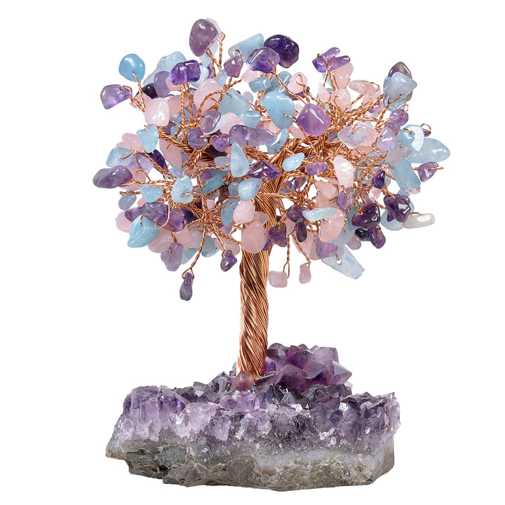 Olivenorma Fiore di Ametista Naturale Base Irregolare Albero Feng Shui 