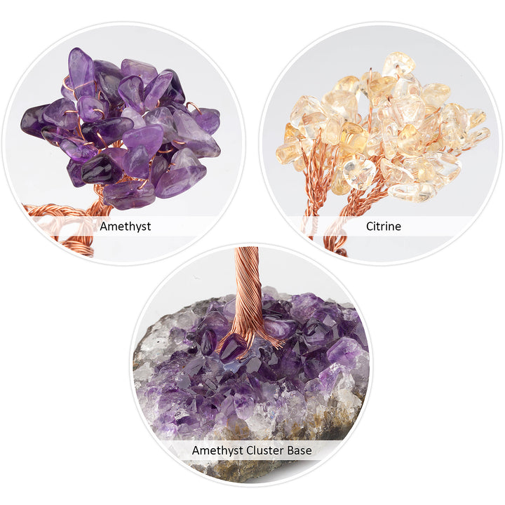 Olivenorma Fiore di Ametista Naturale Base Irregolare Albero Feng Shui 