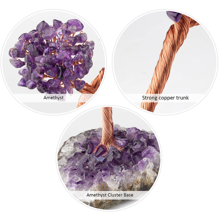 Olivenorma Fiore di Ametista Naturale Base Irregolare Albero Feng Shui 