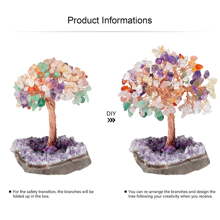 Olivenorma Fiore di Ametista Naturale Base Irregolare Albero Feng Shui 