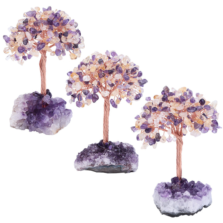 Olivenorma Fiore di Ametista Naturale Base Irregolare Albero Feng Shui 