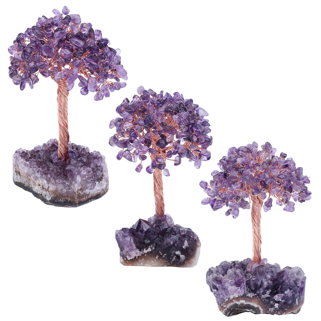 Olivenorma Fiore di Ametista Naturale Base Irregolare Albero Feng Shui 