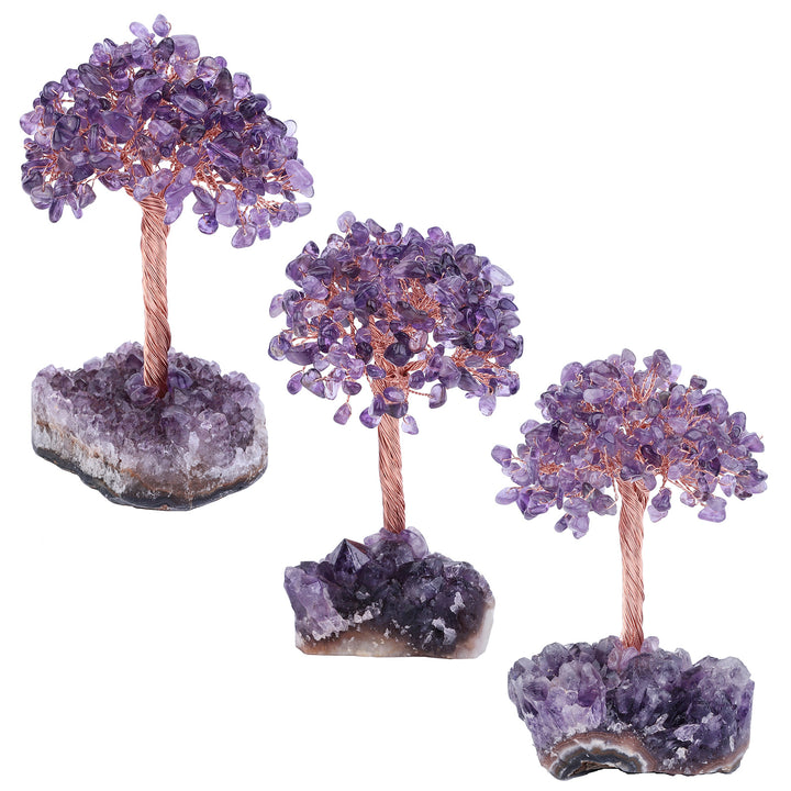 Olivenorma Fiore di Ametista Naturale Base Irregolare Albero Feng Shui 