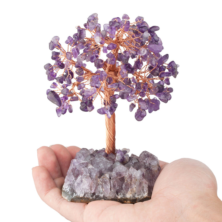 Olivenorma Fiore di Ametista Naturale Base Irregolare Albero Feng Shui 