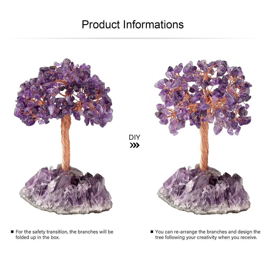 Olivenorma Fiore di Ametista Naturale Base Irregolare Albero Feng Shui 