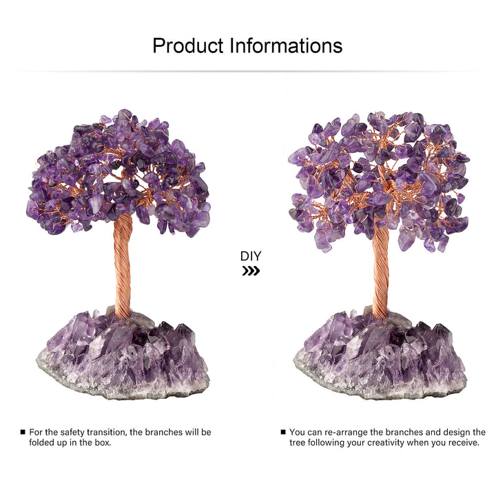 Olivenorma Fiore di Ametista Naturale Base Irregolare Albero Feng Shui 
