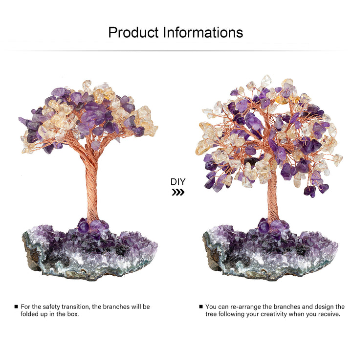 Olivenorma Fiore di Ametista Naturale Base Irregolare Albero Feng Shui 