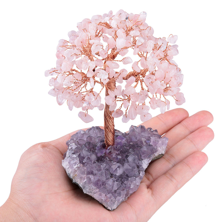 Olivenorma Fiore di Ametista Naturale Base Irregolare Albero Feng Shui 