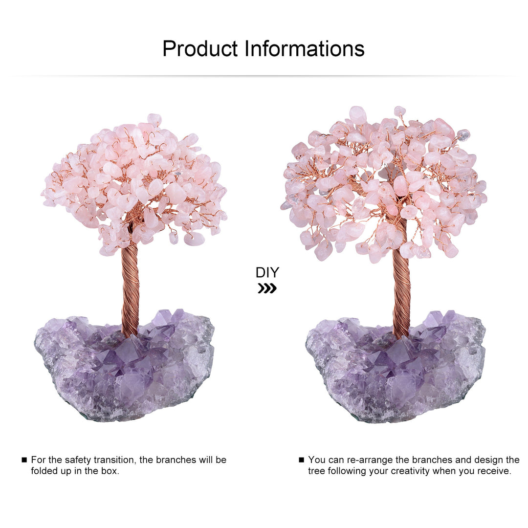 Olivenorma Fiore di Ametista Naturale Base Irregolare Albero Feng Shui 