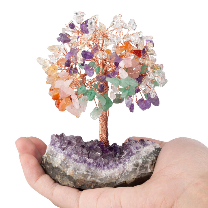 Olivenorma Fiore di Ametista Naturale Base Irregolare Albero Feng Shui 