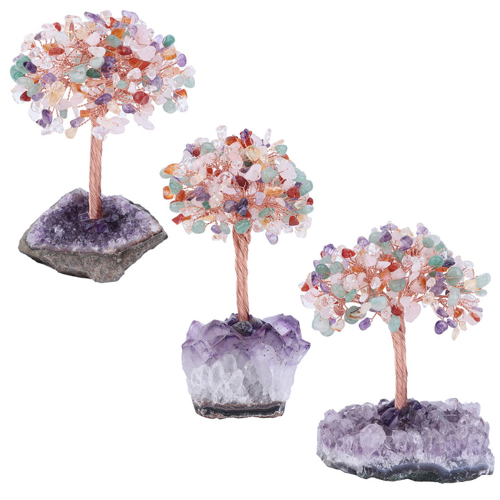 Olivenorma Fiore di Ametista Naturale Base Irregolare Albero Feng Shui 