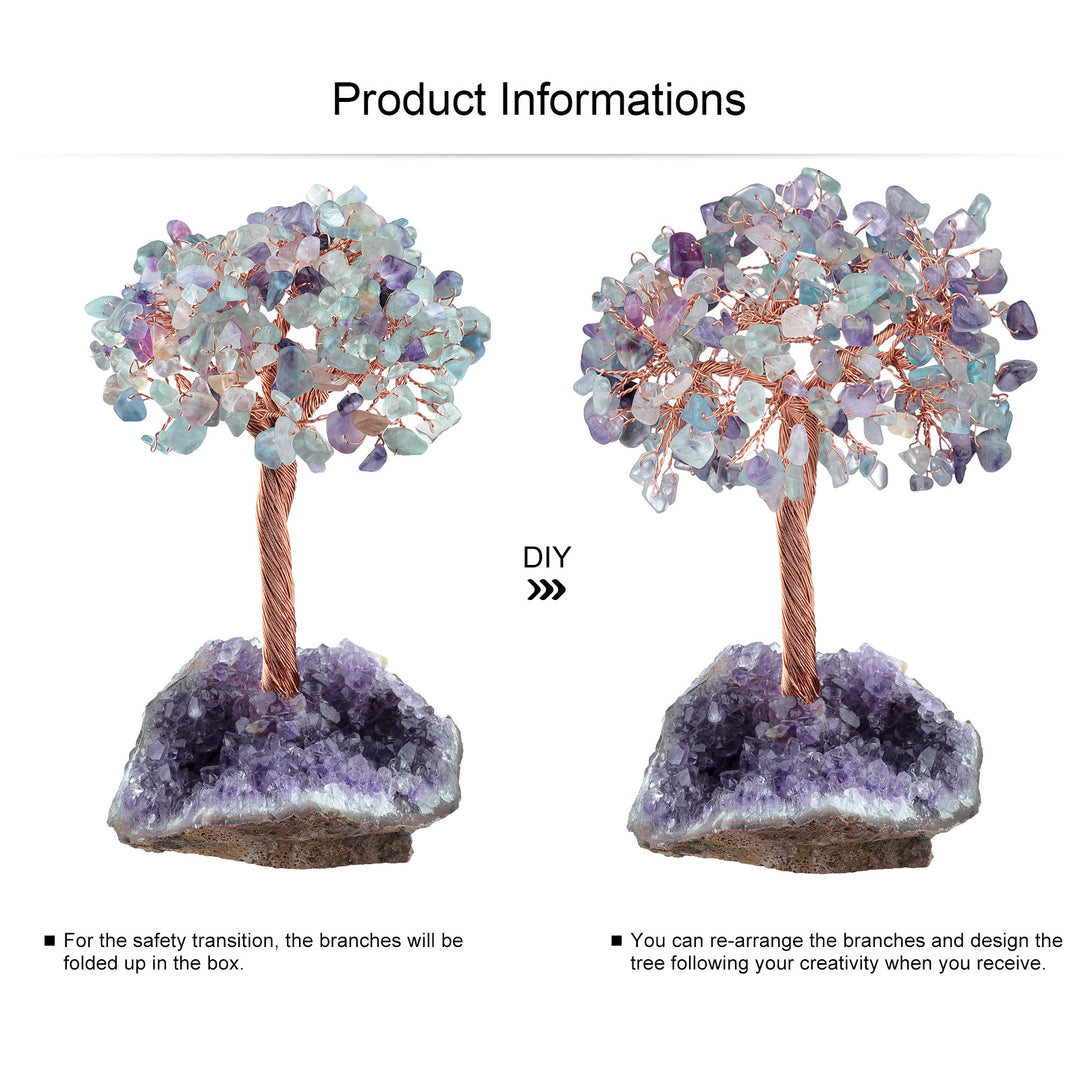 Olivenorma Fiore di Ametista Naturale Base Irregolare Albero Feng Shui 