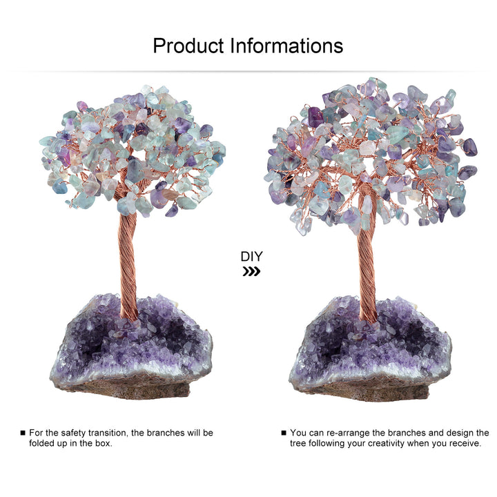 Olivenorma Fiore di Ametista Naturale Base Irregolare Albero Feng Shui 