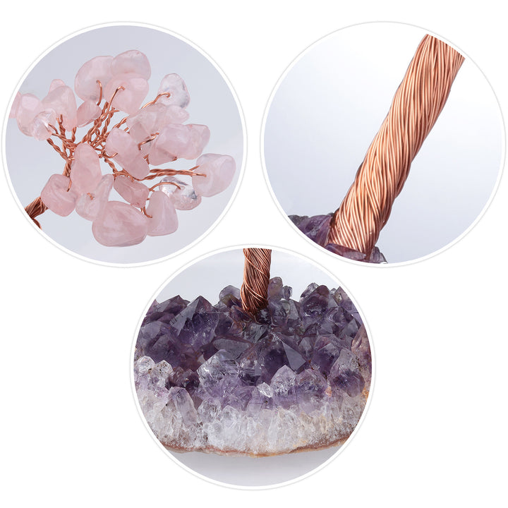 Olivenorma Fiore di Ametista Naturale Base Irregolare Albero Feng Shui 