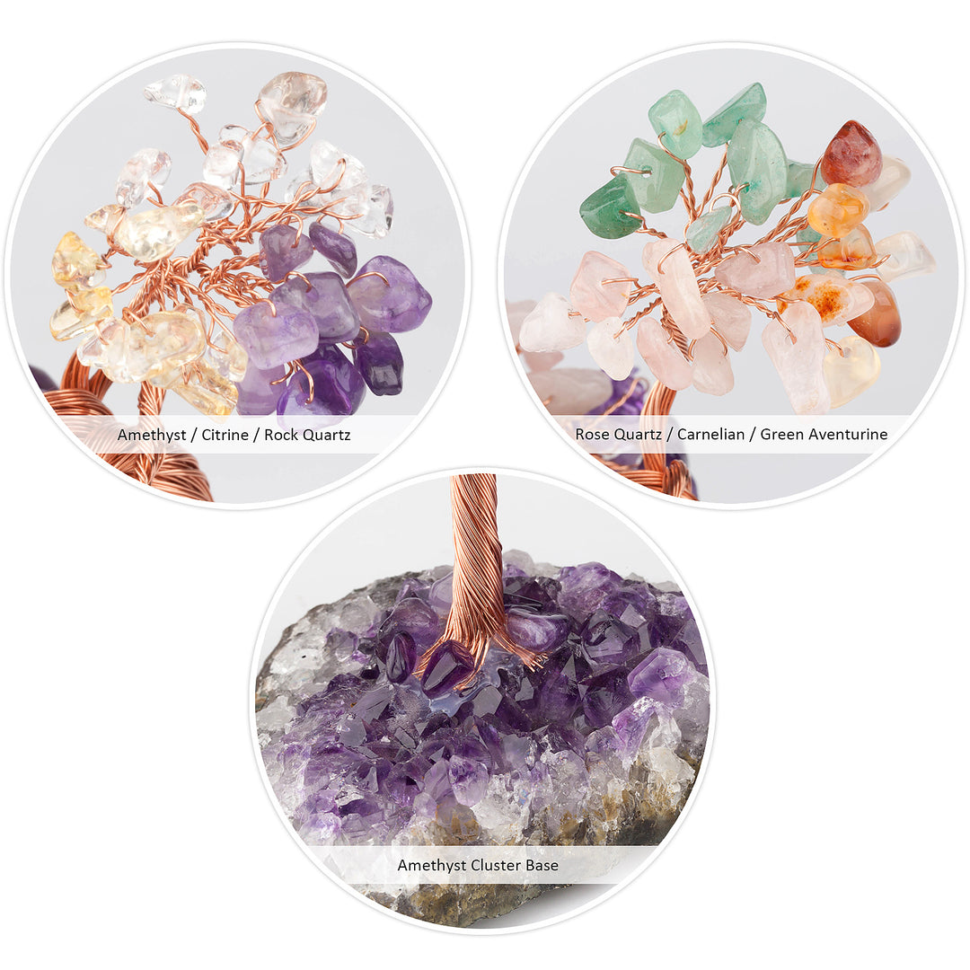 Olivenorma Fiore di Ametista Naturale Base Irregolare Albero Feng Shui 