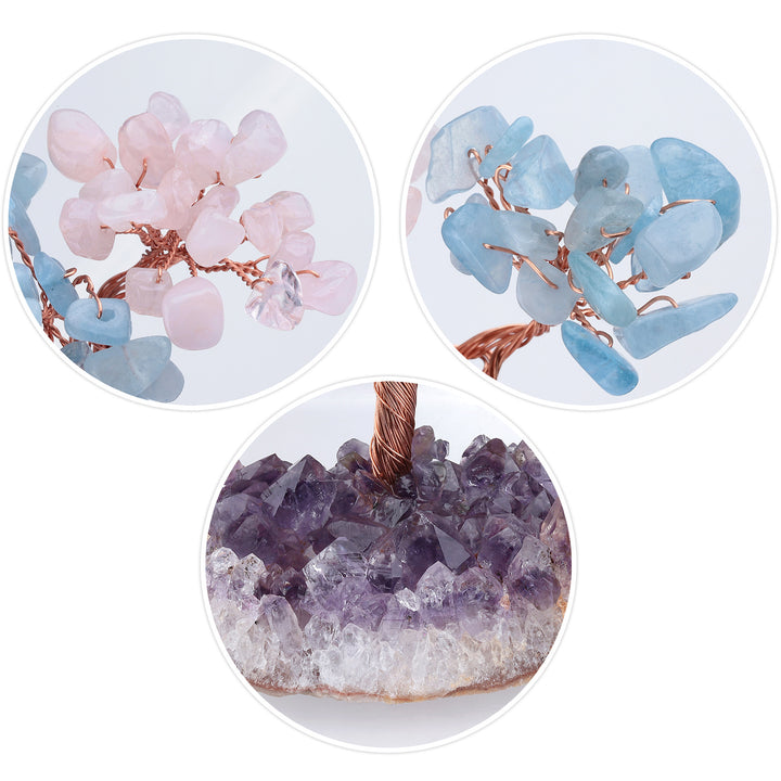 Olivenorma Fiore di Ametista Naturale Base Irregolare Albero Feng Shui 