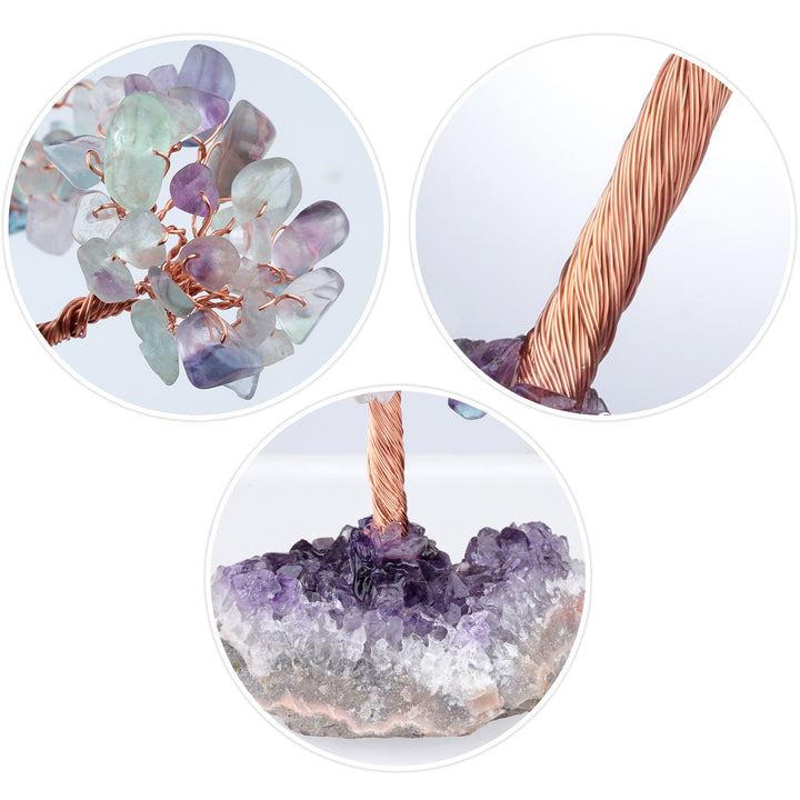 Olivenorma Fiore di Ametista Naturale Base Irregolare Albero Feng Shui 