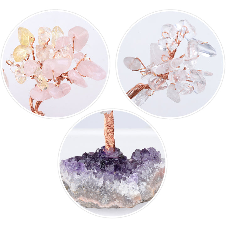 Olivenorma Fiore di Ametista Naturale Base Irregolare Albero Feng Shui 