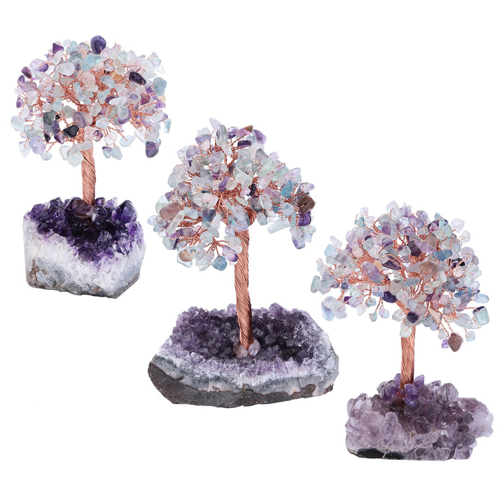 Olivenorma Fiore di Ametista Naturale Base Irregolare Albero Feng Shui 