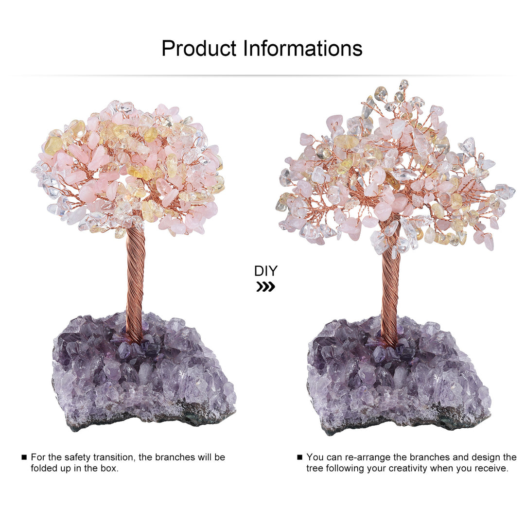 Olivenorma Fiore di Ametista Naturale Base Irregolare Albero Feng Shui 