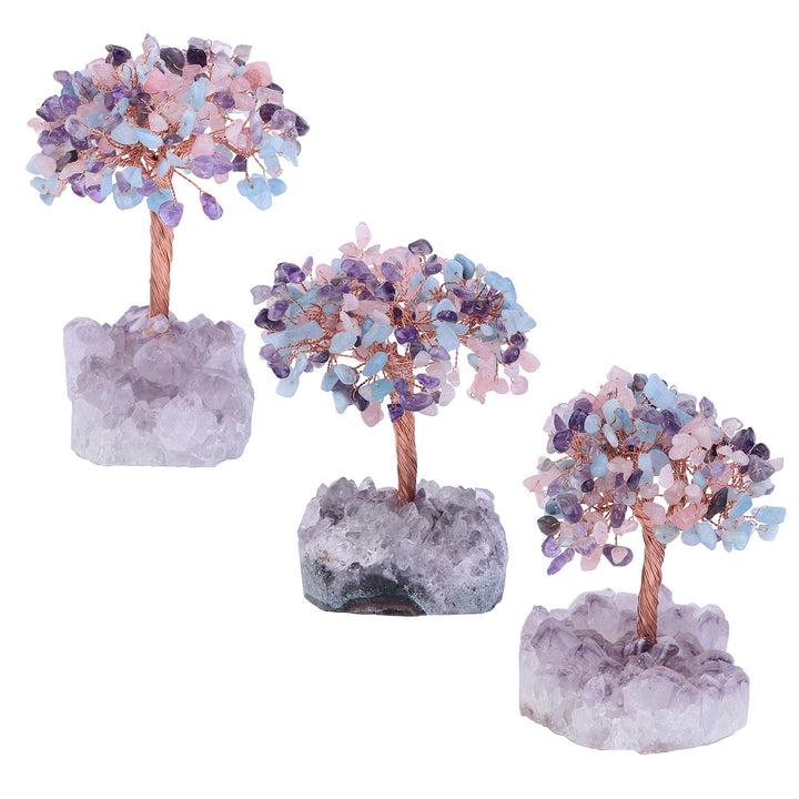 Olivenorma Fiore di Ametista Naturale Base Irregolare Albero Feng Shui 