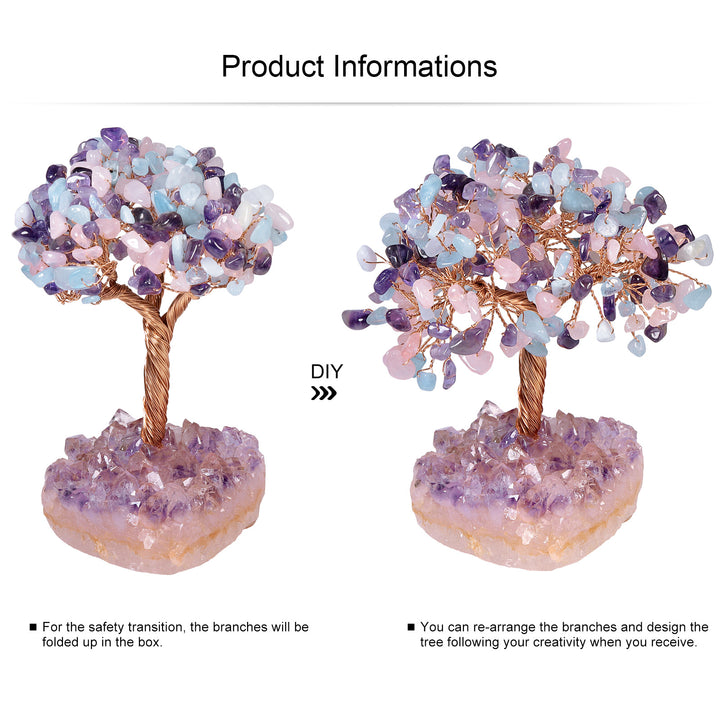 Olivenorma Fiore di Ametista Naturale Base Irregolare Albero Feng Shui 