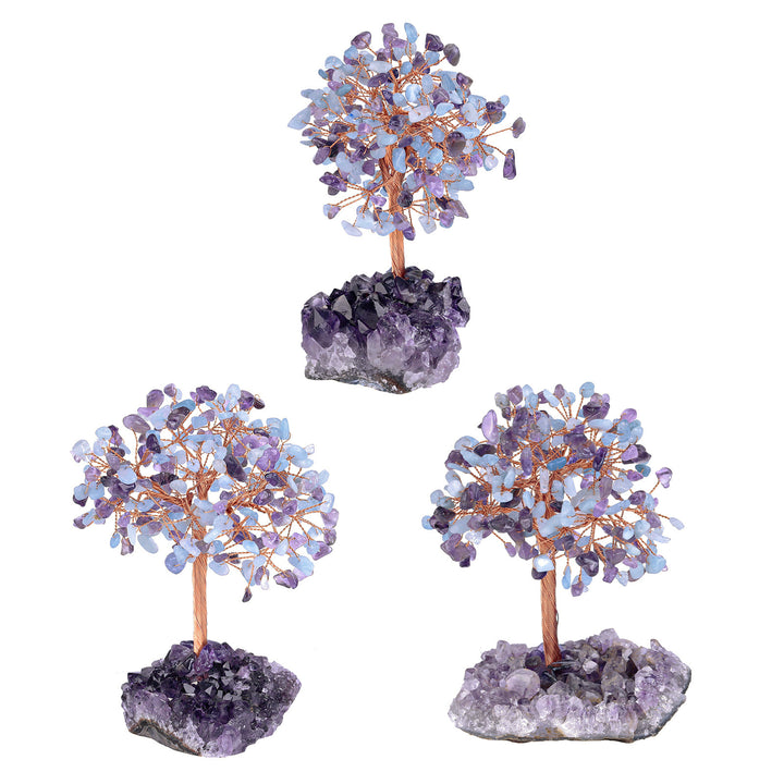Olivenorma Fiore di Ametista Naturale Base Irregolare Albero Feng Shui 