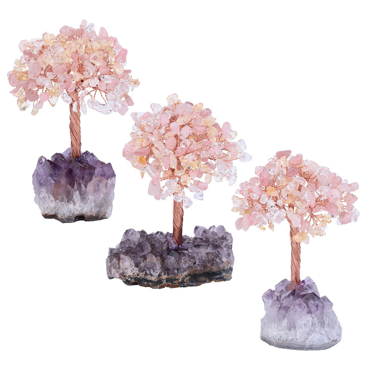 Olivenorma Fiore di Ametista Naturale Base Irregolare Albero Feng Shui 