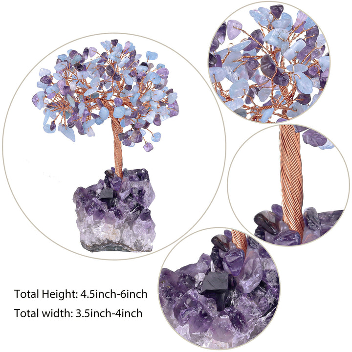 Olivenorma Fiore di Ametista Naturale Base Irregolare Albero Feng Shui 