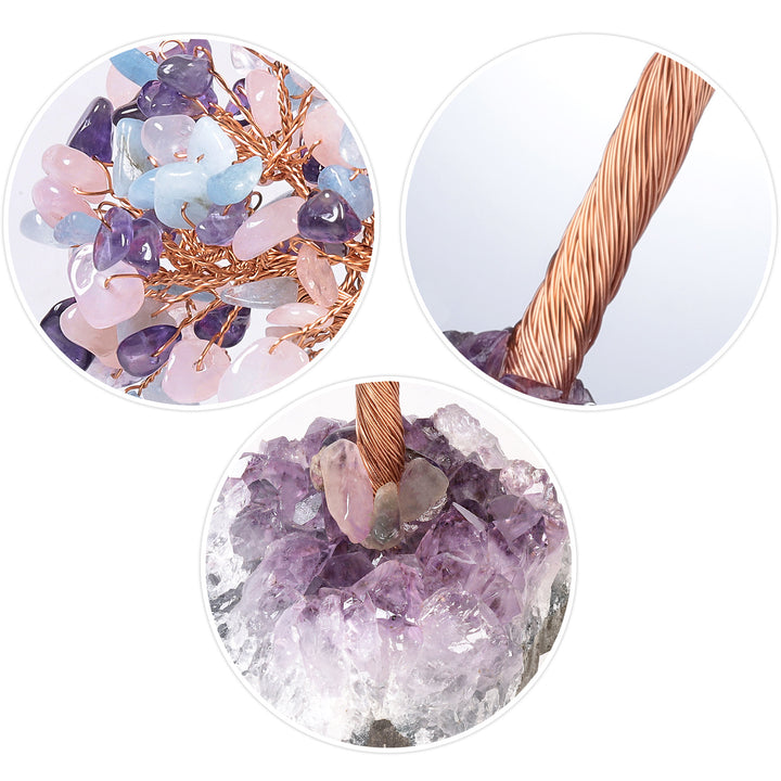 Olivenorma Fiore di Ametista Naturale Base Irregolare Albero Feng Shui 