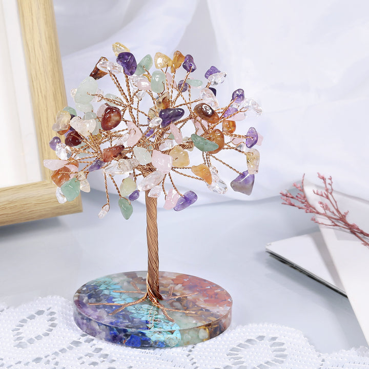 Ghiaia di chakra Olivenorma con base rotonda Feng Shui Tree