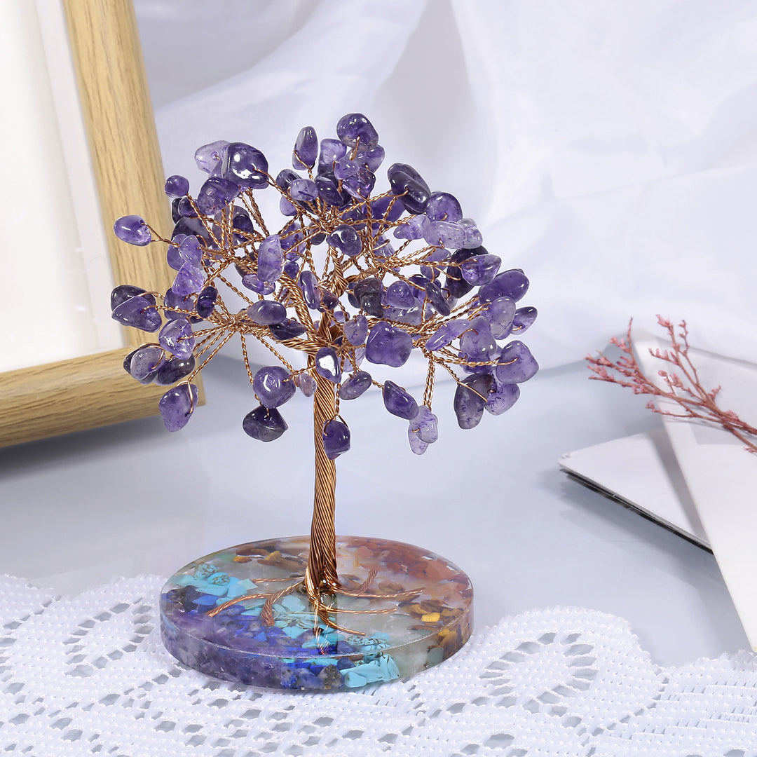 Ghiaia di chakra Olivenorma con base rotonda Feng Shui Tree
