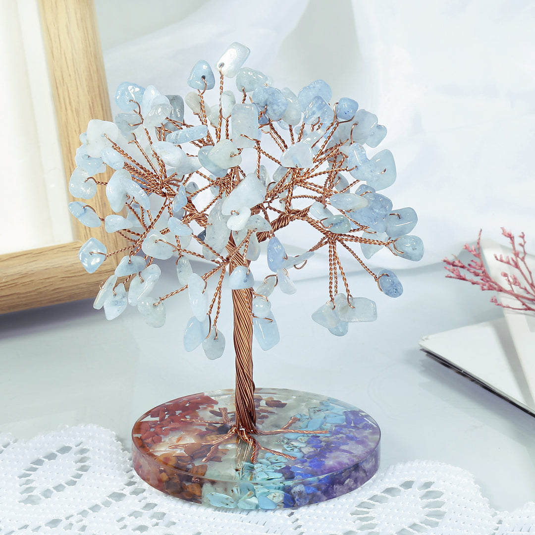 Ghiaia di chakra Olivenorma con base rotonda Feng Shui Tree