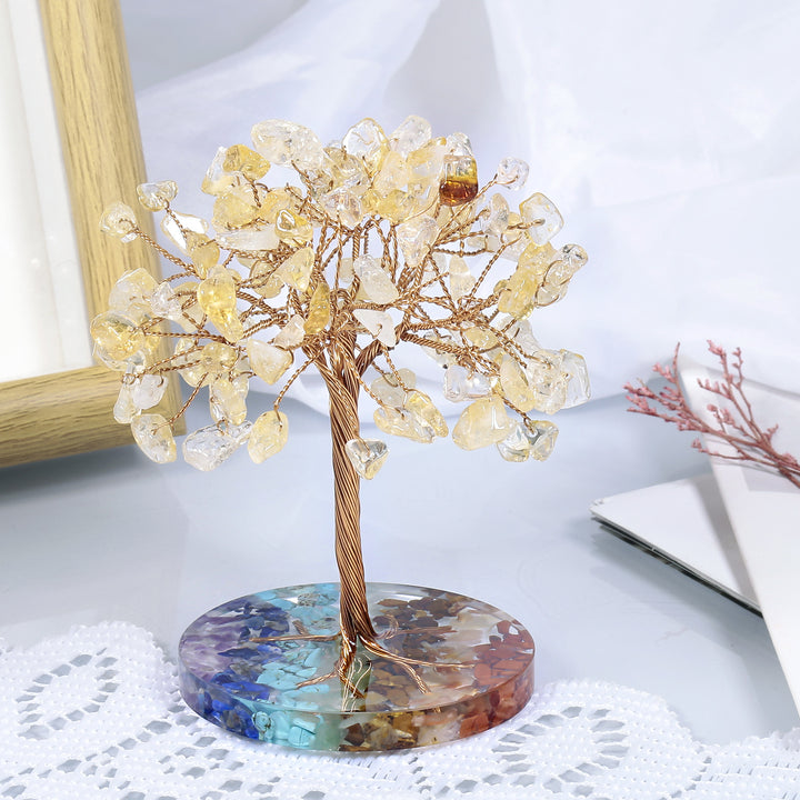 Ghiaia di chakra Olivenorma con base rotonda Feng Shui Tree