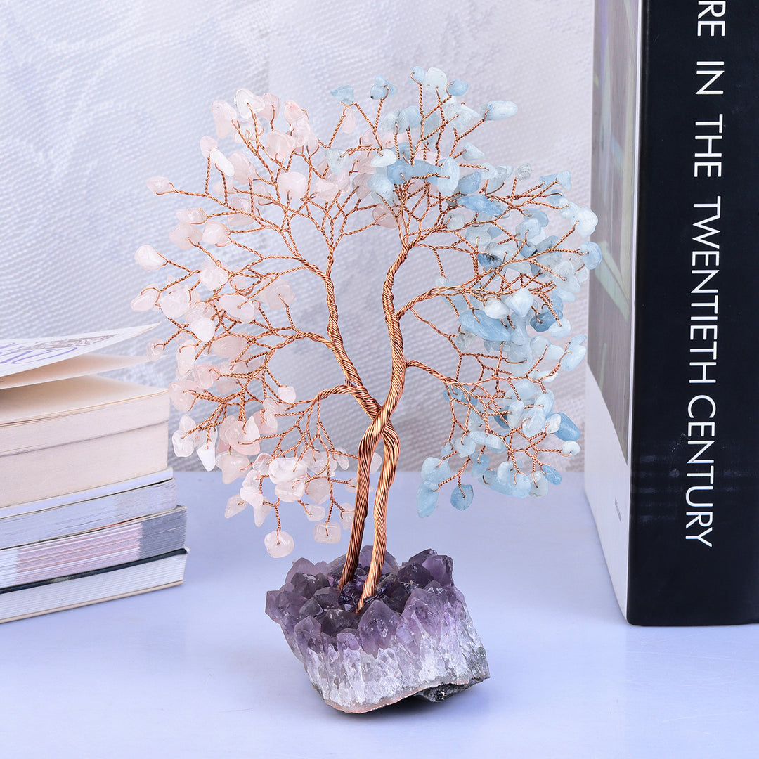 Albero Feng Shui concentrico con base in miniera di ametista Olivenorma 