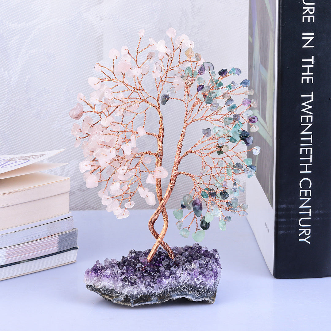 Albero Feng Shui concentrico con base in miniera di ametista Olivenorma 