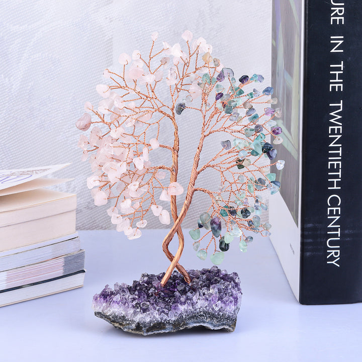 Albero Feng Shui concentrico con base in miniera di ametista Olivenorma 