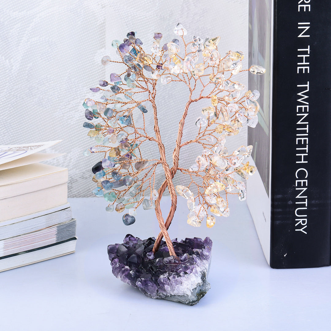 Albero Feng Shui concentrico con base in miniera di ametista Olivenorma 