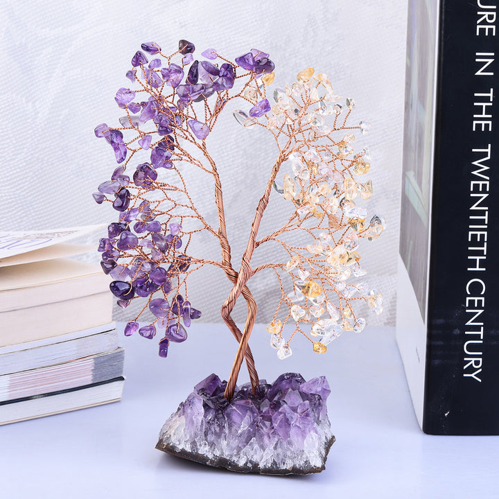 Albero Feng Shui concentrico con base in miniera di ametista Olivenorma 