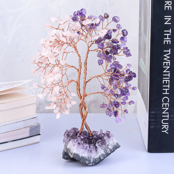 Albero Feng Shui concentrico con base in miniera di ametista Olivenorma 