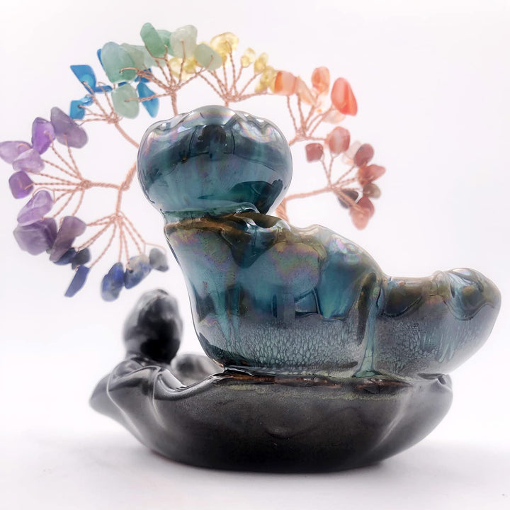 Bruciatore di incenso Olivenorma Guarigione Chakra Feng Shui Albero 