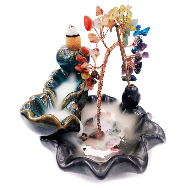 Bruciatore di incenso Olivenorma Guarigione Chakra Feng Shui Albero 
