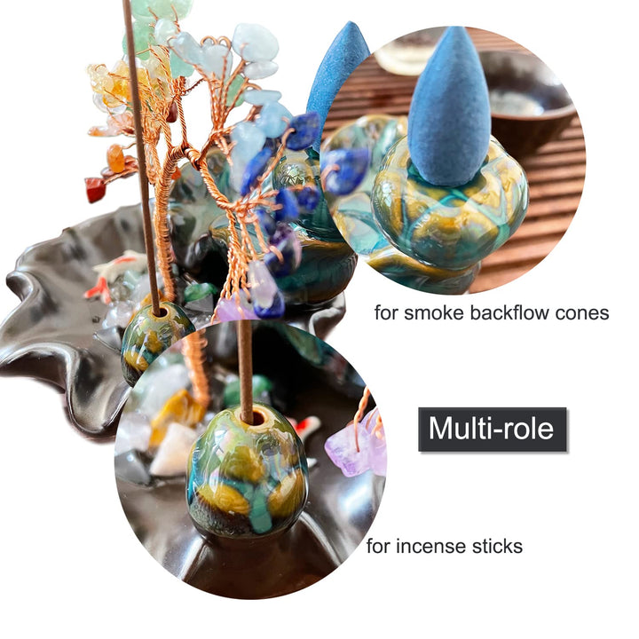 Bruciatore di incenso Olivenorma Guarigione Chakra Feng Shui Albero 